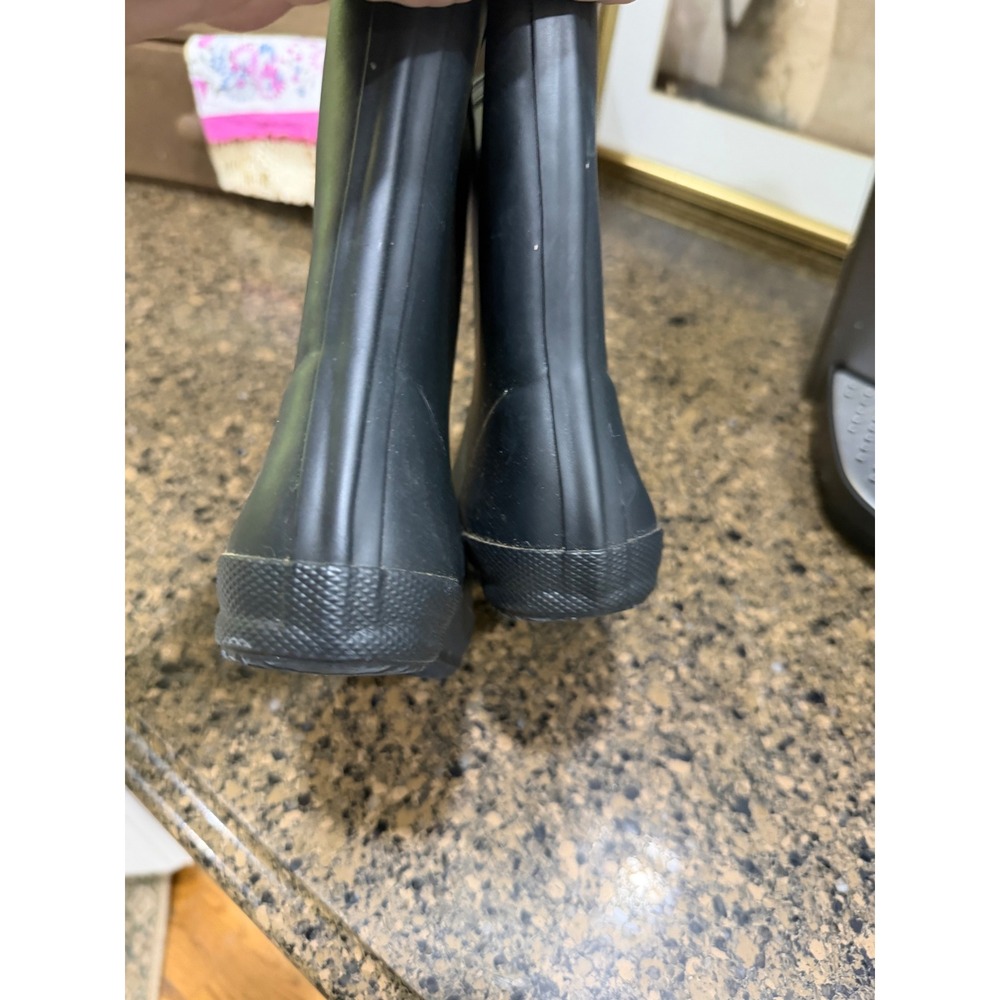 Hunter Kids First Classic Rain Boots Matte Black Waterproof Rubber Size 9B/10G - Picture 5 of 7